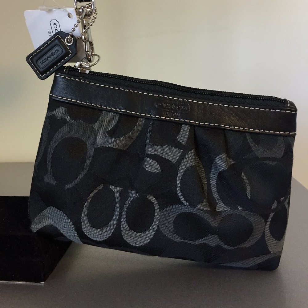 Black and Gray Everyday NEW Coach Wristlet